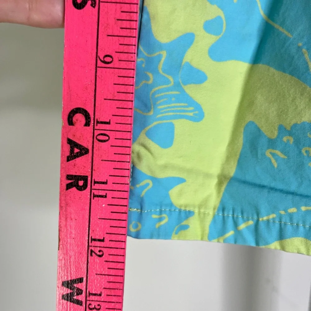 Lilly Pulitzer Skort Girls 6X Green Blue Seashell Print Preppy Summer Beach Bow